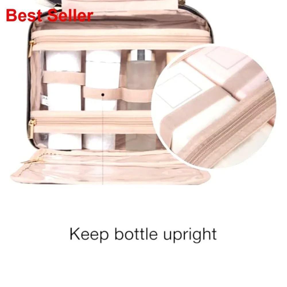 Medium Water-Resistant Hanging Toiletry Bag with 4 Compartments for Travel
